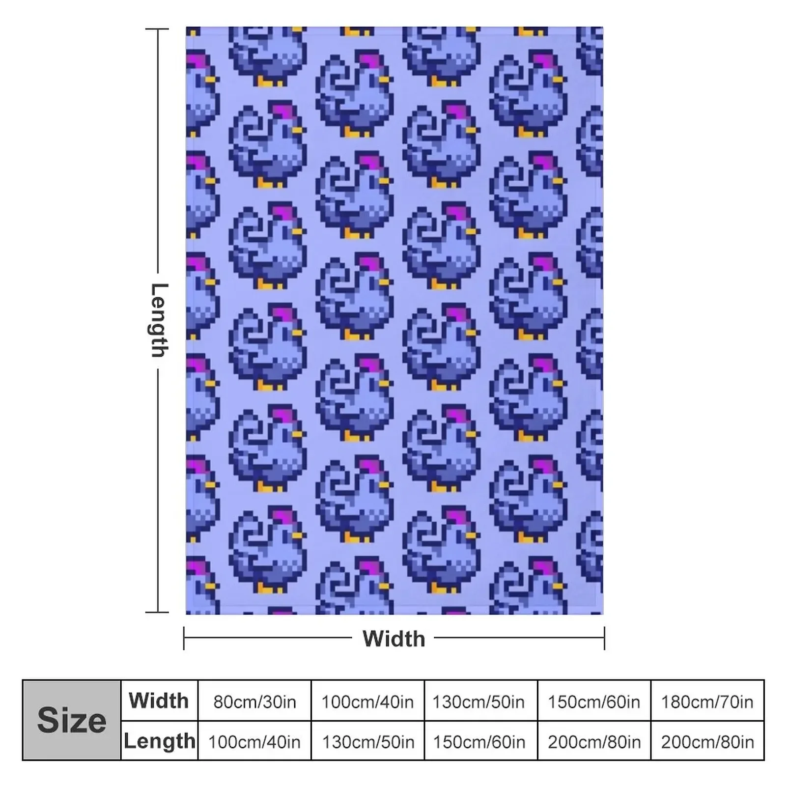 Blue Chicken Stardew Valley Throw Blanket Blanket For Decorative Sofa Nap Blanket Flannels Blanket