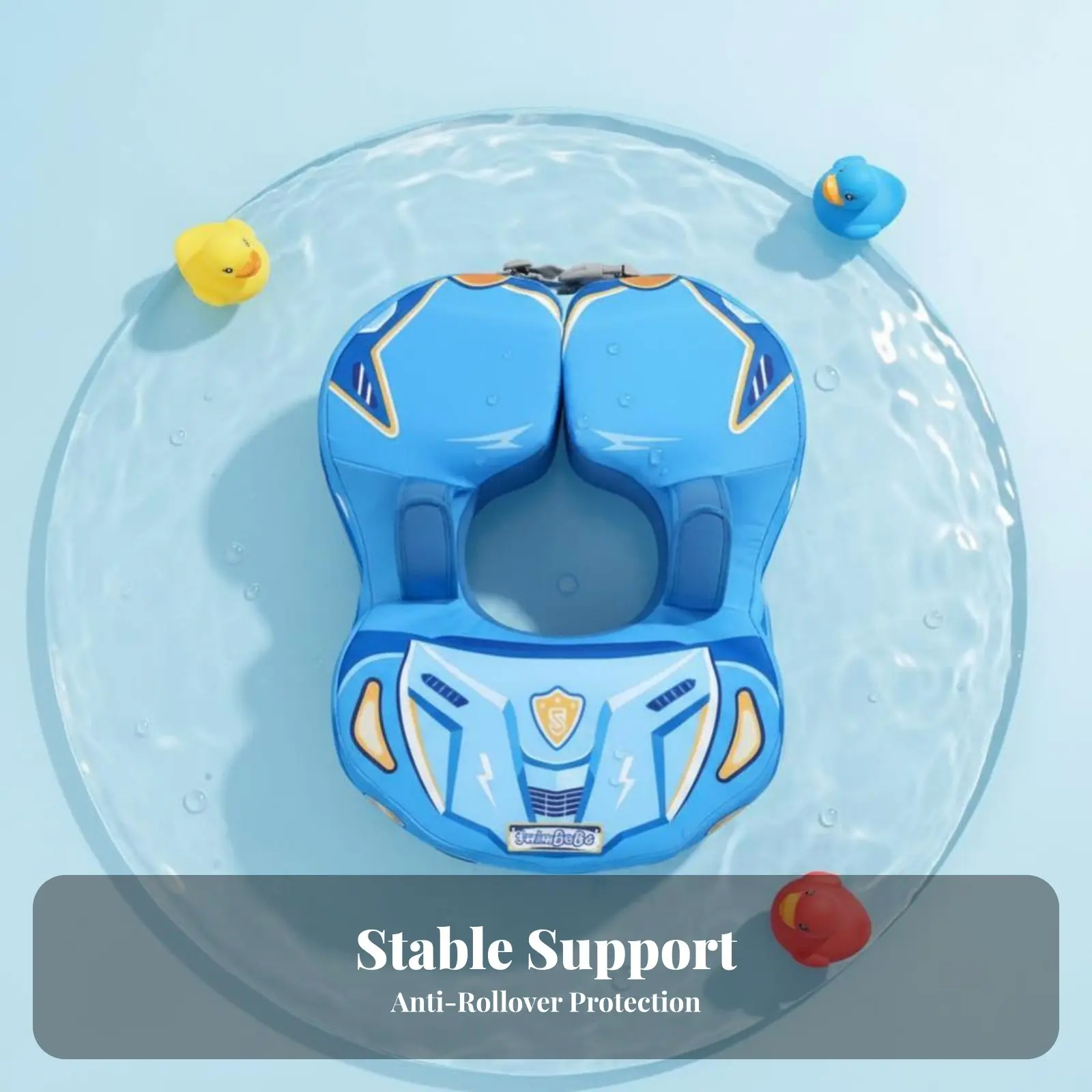 Aufblasbarer Schwimmring für Kleinkinder mit Achselstützen, Kippschutz, sicherer Schwimmhilfe für Jungen und Mädchen, Wasserpark-Zubehör