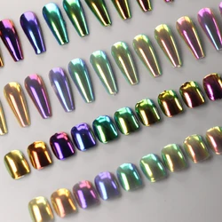 1 Box Mirror Nail Powder Blue Chameleon Metal Mirror Nail Glitter Metallic Effect Chrome Dust Nail Art Pigment Nails Decoration