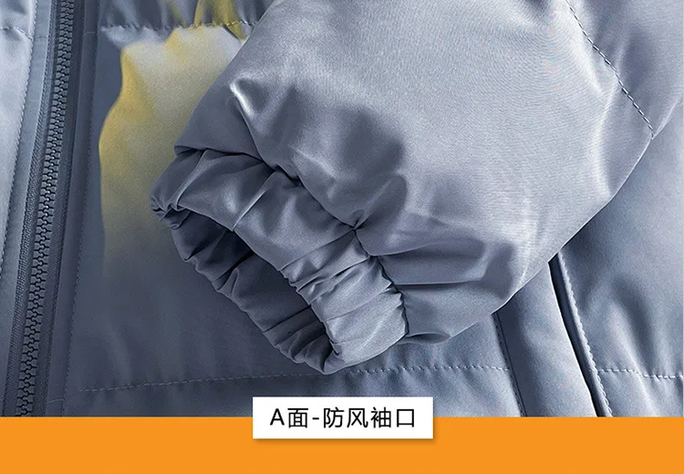 Winter Reversible Hooded Padded Jacket Men Women Thick Casual Streetwear