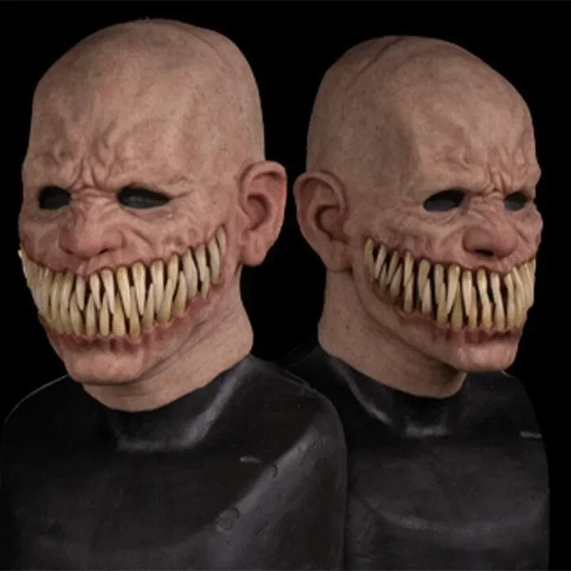 

2025 Косплей жуткий монстр с большим ртом и зубами Chompers, латексные маски, страшный костюм для Хэллоуина, реквизит, маска клоуна ужасов