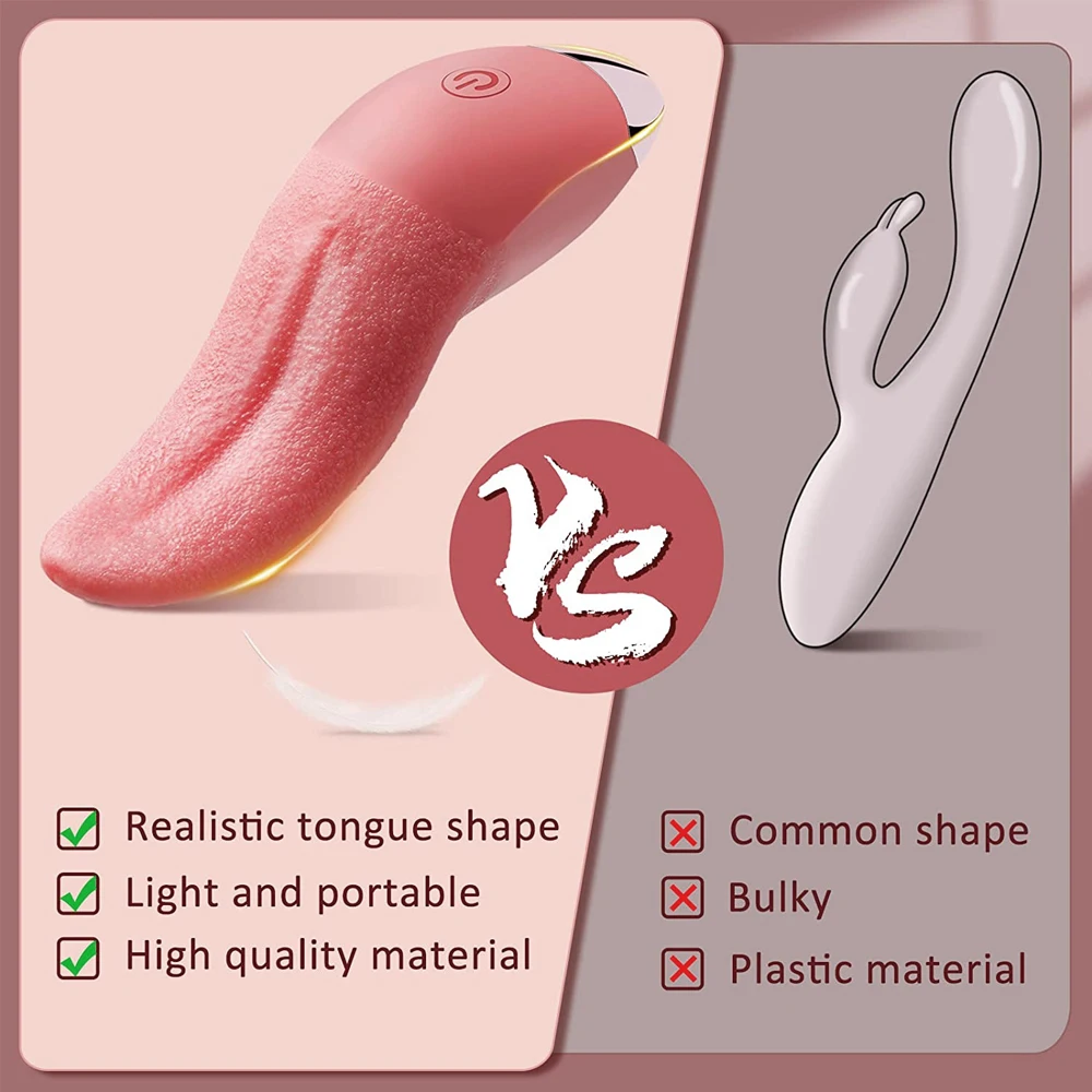 10 Speeds Tongue Licking Vibrator for Women Oral Nipple Clitoris Stimulator Silicone Vibrators Sex Toys Goods for Female Adults