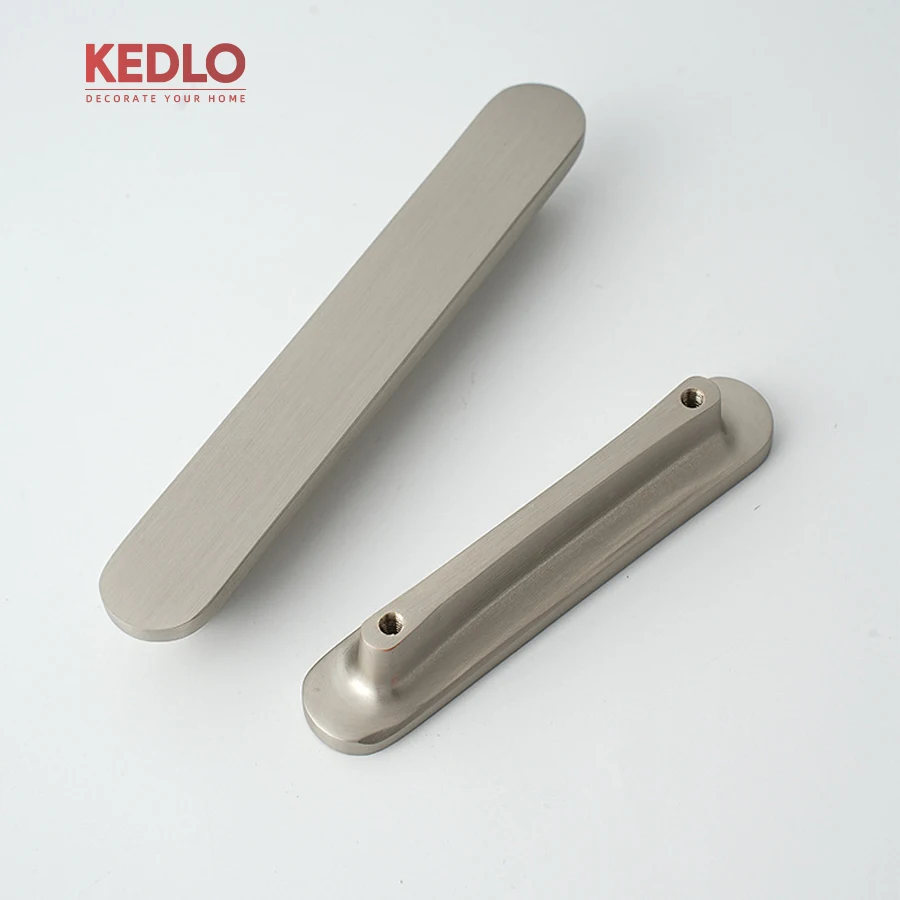 KEDLO modern minimalist brushed nickel flat drawer handle solid brass kitchen cabinet European style light luxury pull