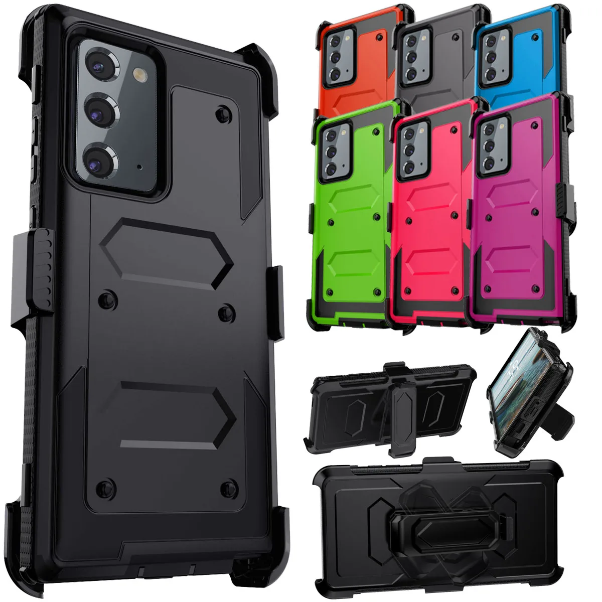 

For Samsung Galaxy Note 20 Note 20 Ultra Rugged Phone Case Shockproof Heavy Duty Protective Cover With Belt Clip