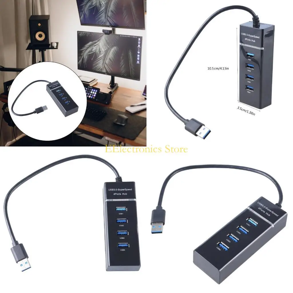 

B03C Versatile USB3.0 Hub 4Ports Multi Adapter Extension Cable for PC Laptop Use