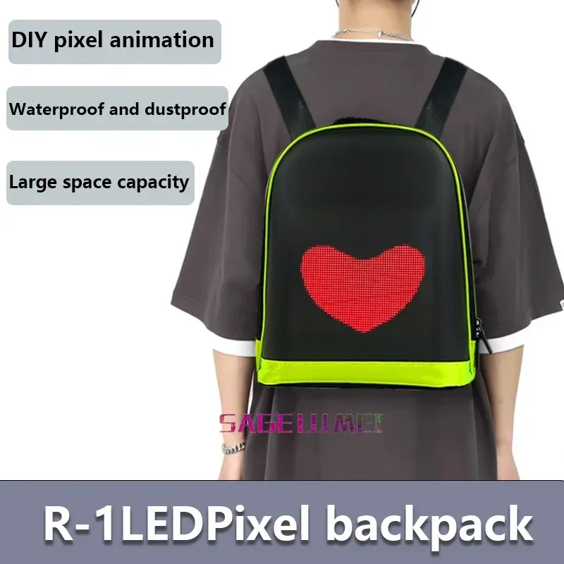 New LED Display Screen Wireless Backpack Bag LED Advertising Walking Billboard Laptop School Bag Multilingual Smart DIY Sign Bag