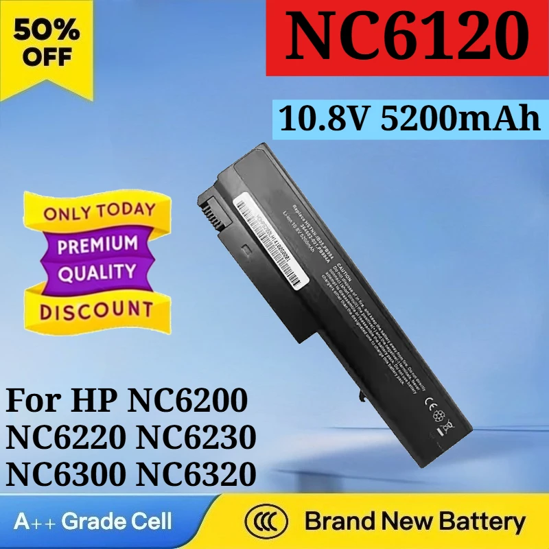 NC6120 10.8V 5200mAh Laptop Battery for HP NC6200 NC6220 NC6230 NC6300 NC6320 NC6400 NX5100 NX6100 NX6105 NX6115 NX6120 NX6125