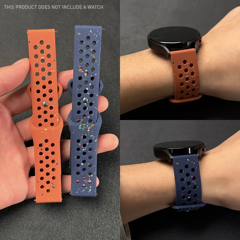 

2 упаковки 18/20/22 мм силиконовый браслет с пряжкой и бантом для Samsung Watch7 (44 мм) для Huawei GT5 (46 мм) спортивный сменный ремешок