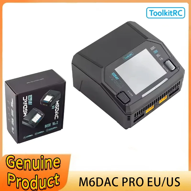 ToolkitRC M6DAC V2 Pro Dual Channel AC 200W/300W DC 400WX2 Smart Lipo Battery Charger for 1-6S LiHV Lipo Battery PD 65W