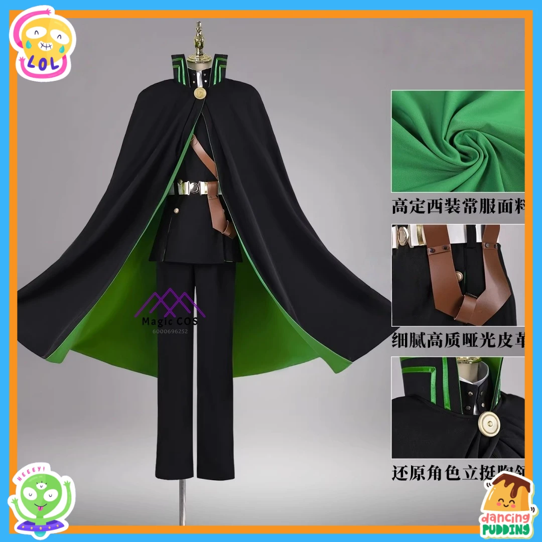

Seraph of The End Character Cosplay Costume Anime Yuichiro Hyakuya Role Playing Dark Green Uniform Outfit Men Women Comic Con