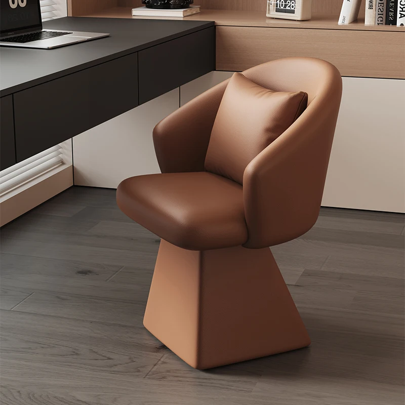 مقعد مكياج جلدي دوار، كرسي طعام منزلي، مقعد تزيين #3