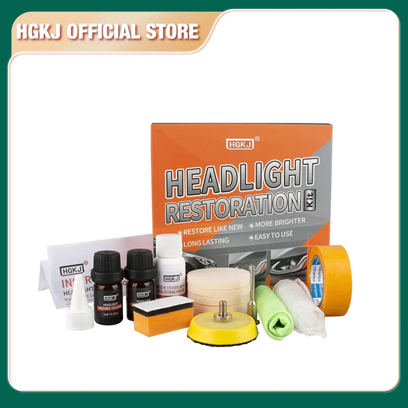 Headlight Restorer Car Lights Polishing Kit Chemical Repair Renovation Auto Detailing Liquid Polymer Protect Coating HGKJ