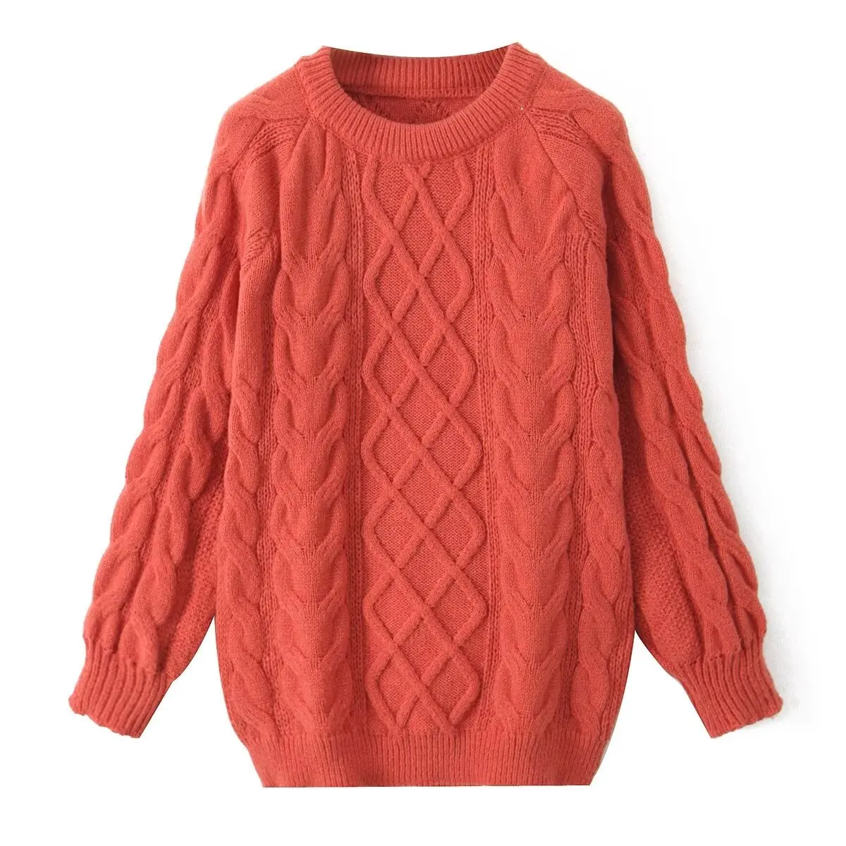 JNLEAOG ファッショナブルなニットセーター秋の新スタイル女性のストリートスタイルラウンドネックプルオーバーツイストヴィンテージ多用途