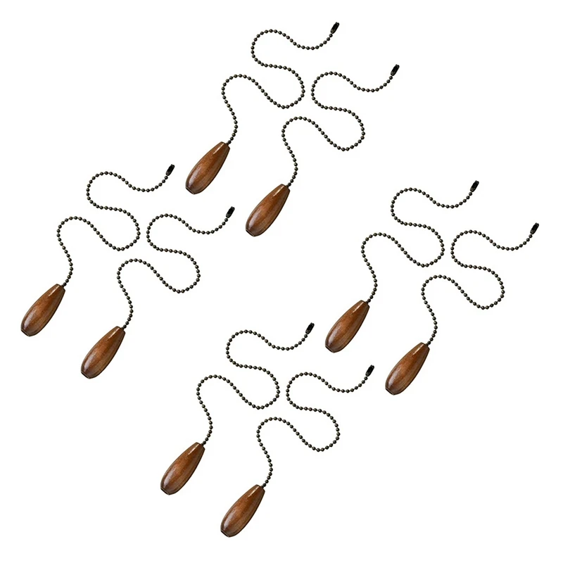 

8 Pieces Ceiling Fan Chain Pulls Wooden Pull Chain Extension Pull Chain For Ceiling Light Lamp Fan Chain (Walnut Color)
