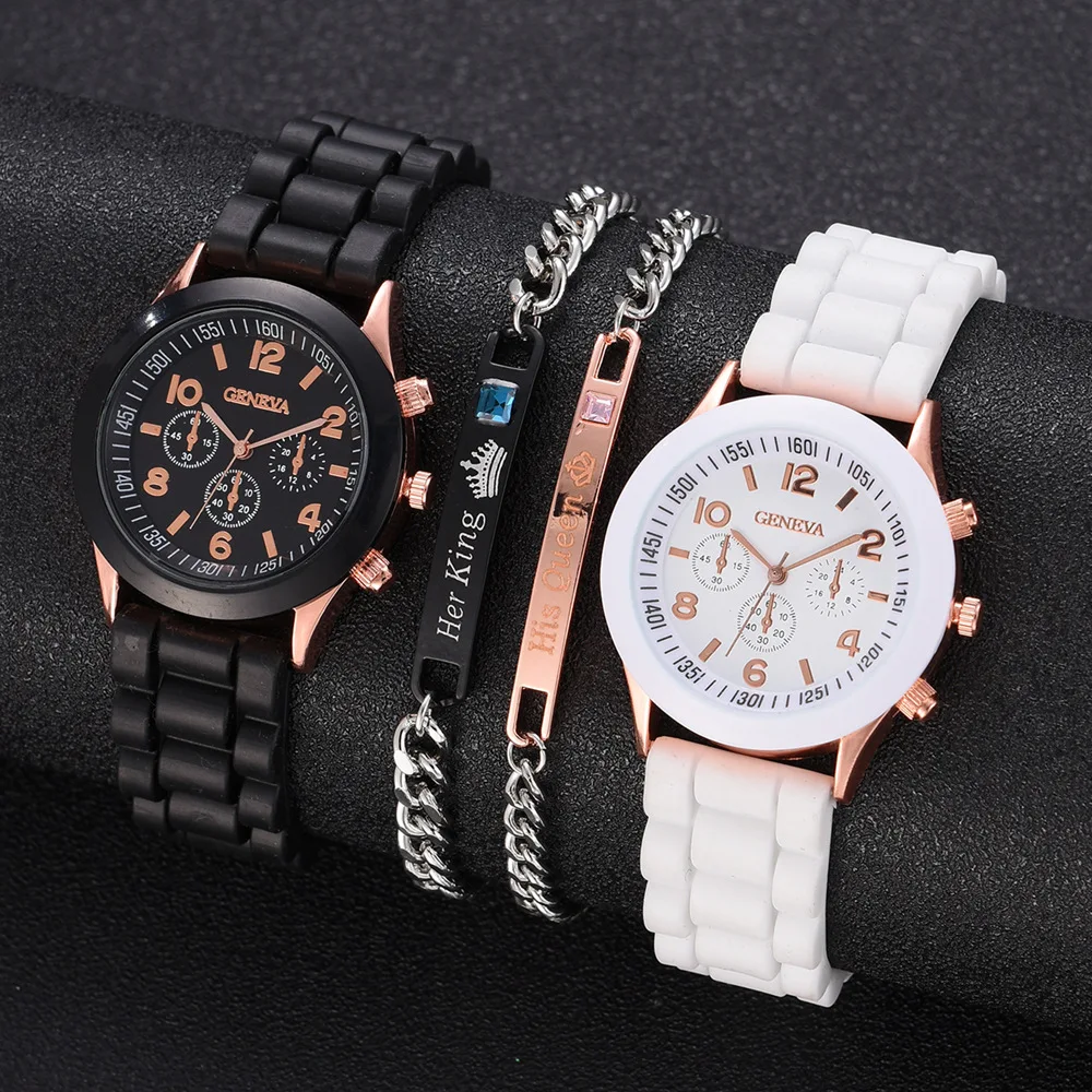 

4-Piece Fashion Heart-Shaped Quartz Watch Bracelet Set Accurate Timekeeping Perfect Valentines Gifts for Women reloj para mujer