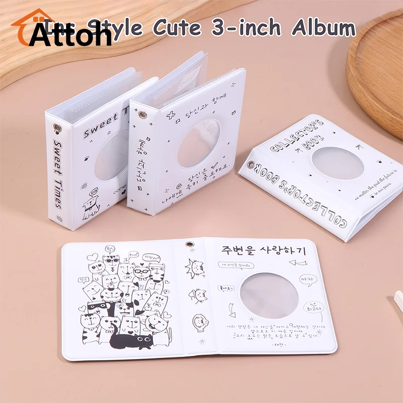 Ins Cute Mini 3-inch Album 36 Pockets Card Binder Kpop Idol Pictures Storage Case Transparent Inner Page Collection Album