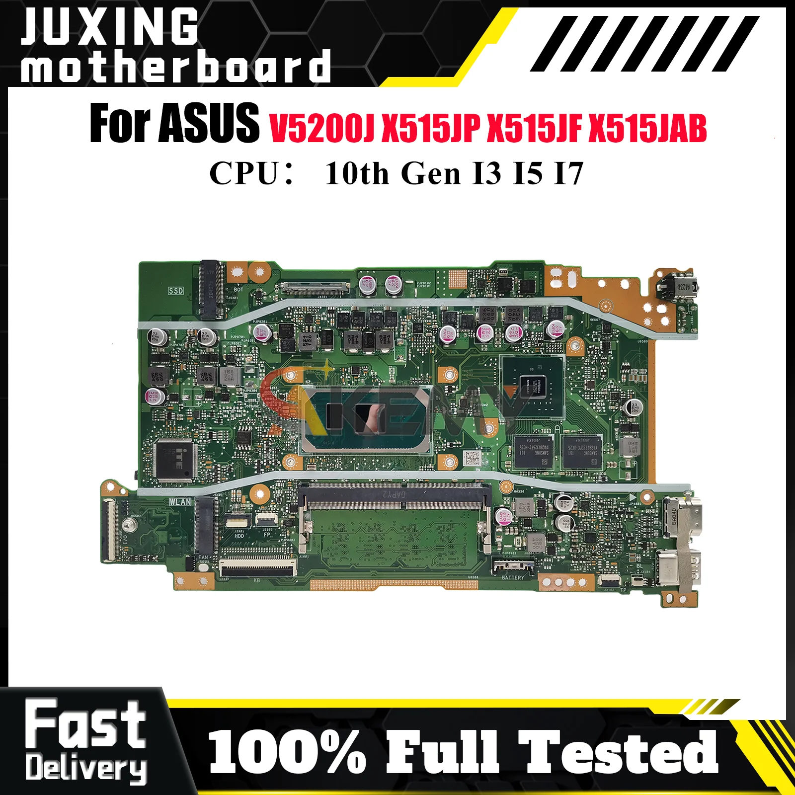 

X415JP Материнская плата для ноутбука ASUS VivoBook V4200J X515JAB A416J X415J X515JF V5200J X515JP Материнская плата с процессором I3 I5 I7 в порядке