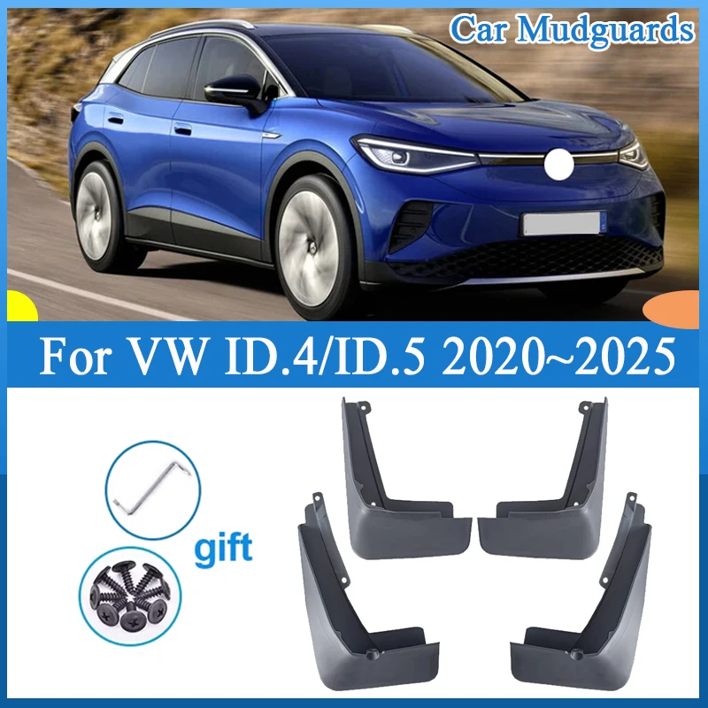 

For Volkswagen VW ID.4 ID.5 ID4 ID5 2020~2025 Car Mudguards Anti-fouling scratch-proof Mudflap Fender Splash-proof Accessories
