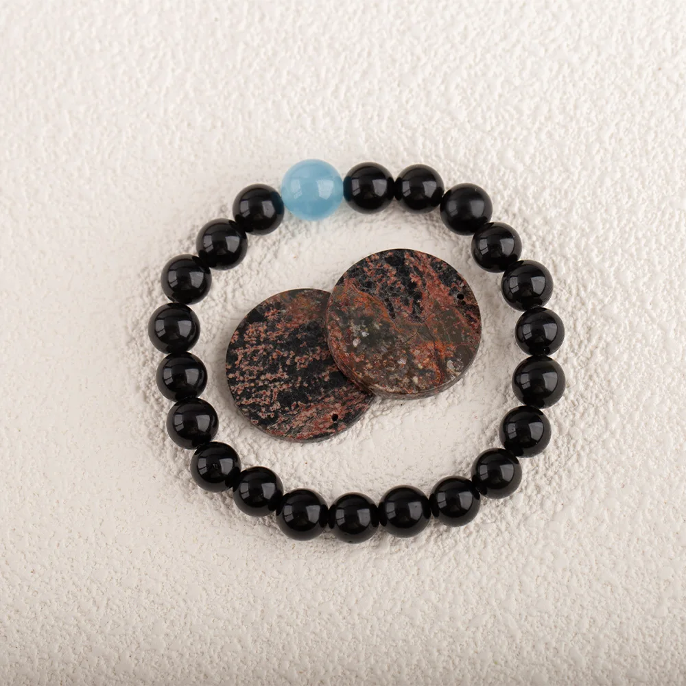 Natural Stone Snow Flake Obsidian Round Earrings Beads Fashion Jewelry Accessories For Women 34x29x3mm 6.1g