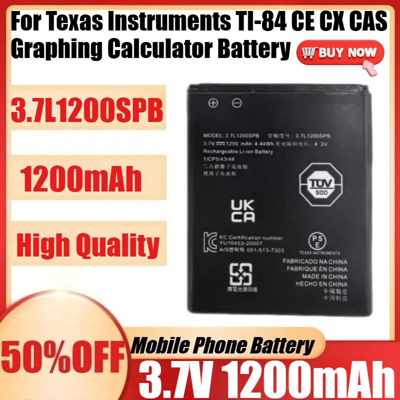 

Новый аккумулятор 3,7L1200SPB 3,7 В 1200 мАч для Texas Instruments TI-84 CE CX CAS графический калькулятор 3,7L1200SPB