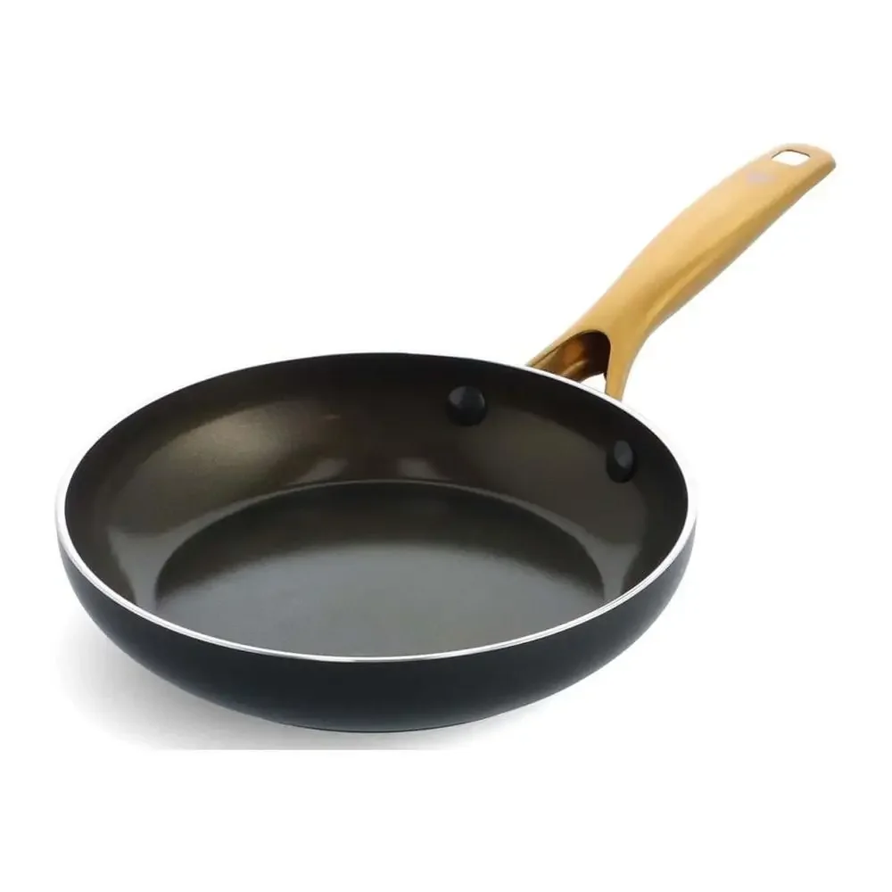 Diamond-Infused Ceramic Nonstick Gold Fry Pan Skillet 10 Inches Fast Heating Induction Ready Oven Safe Dishwasher Safe Stainless