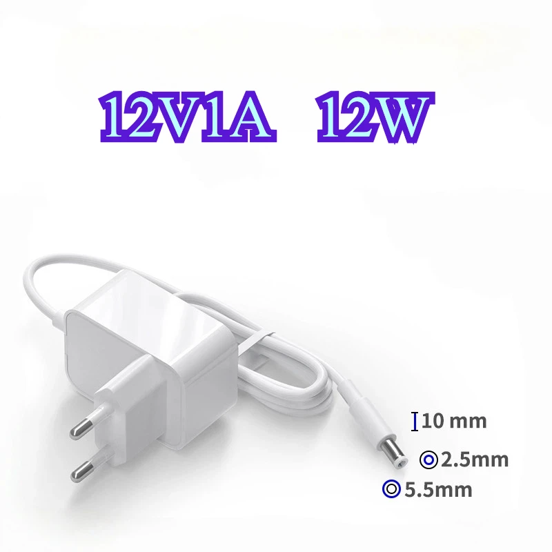 European standard plug 12W 12V1A 5.5MM*2.5MM adapter, EU plug with fast dynamic response