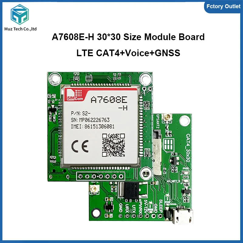 A7608E-H Core Board SIMcom LTE CAT4 Module Support GNSS(Optional) Development Kit With Antenna for Europe/Middle East/Africa