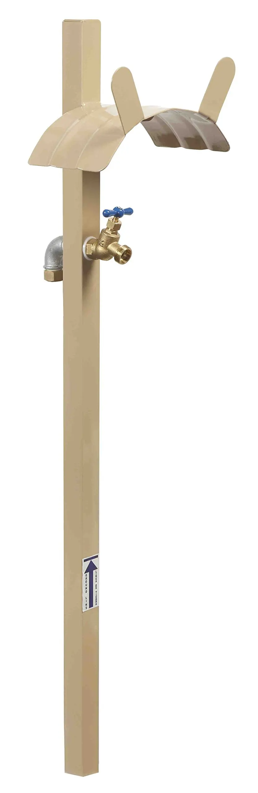 Products 693 Free Standing Garden Hose Stand With Brass Faucet, Holds 150-Feet of 5/8-Inch Hose - Tan