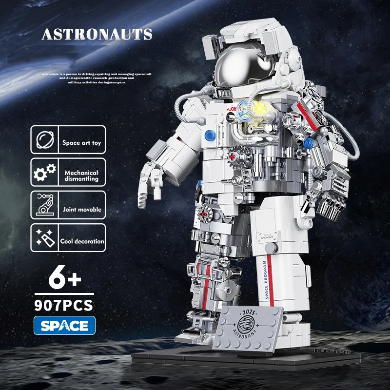 Universe Adventure Building Bricks Semi Deconstruction Astronaut Mega Figures Block Assemble Model Educational Toys Collection