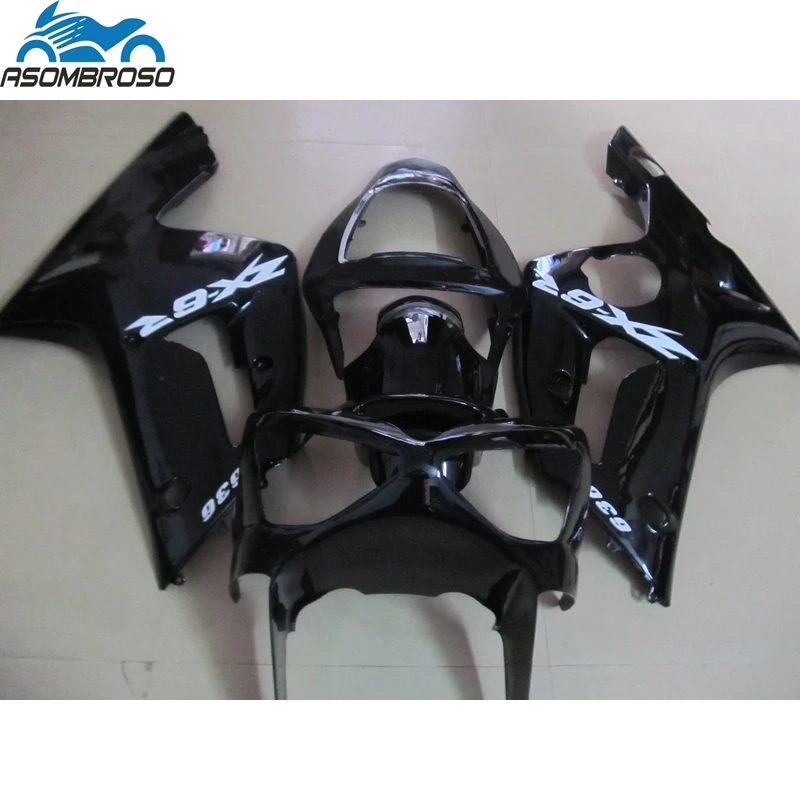 

АБС-пластик, литьевой мотоцикл для Kawasaki Ninja ZX6R, комплект обтекателей 2003 2004, черный комплект обтекателей zx6r 03 04 GV30