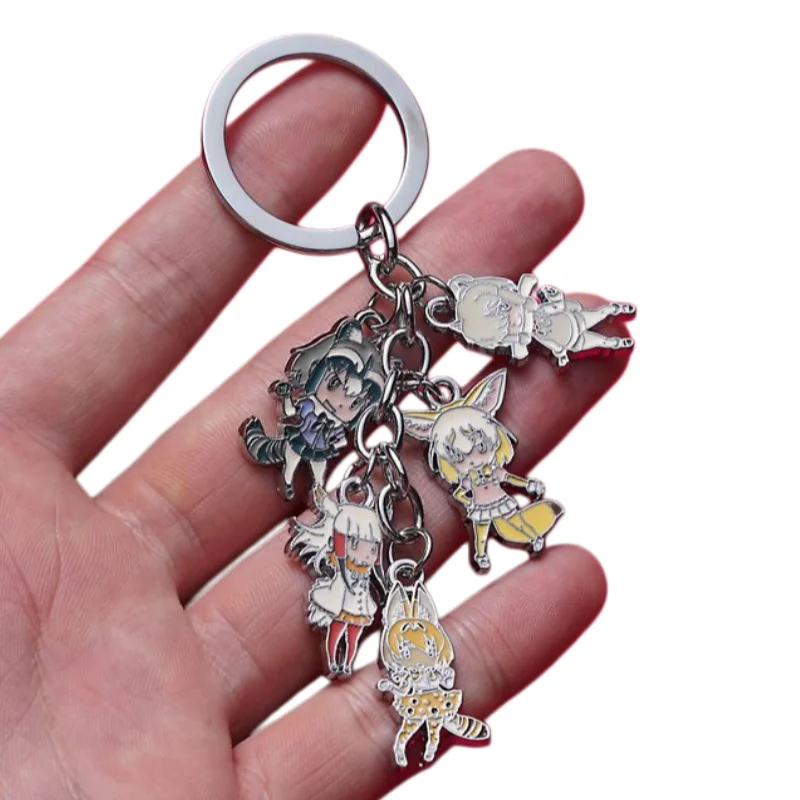 Neuer Kemono Friends Serval Lucky Beast Schlüsselanhänger, hochwertiger Anime-Zweidimensionaler-Cartoon-Stil, Metallanhänger für Schülerrucksäcke – Detail 6
