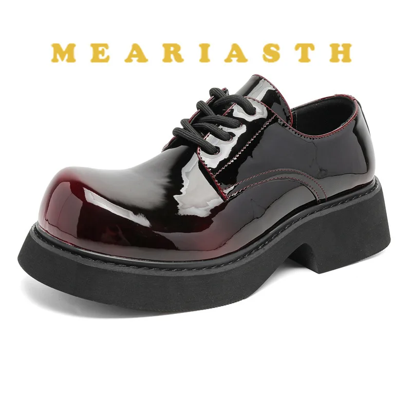 

Мужские повседневные деловые свадебные туфли на платформе больших размеров, дизайнерские лакированные туфли дерби, крутые кроссовки с большим носком, стильная обувь