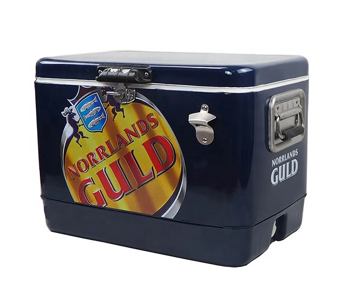 51L Stainless Steel Ice Cooler Box For Outdoor Activity, Keep Cool And Fresh Metal Box