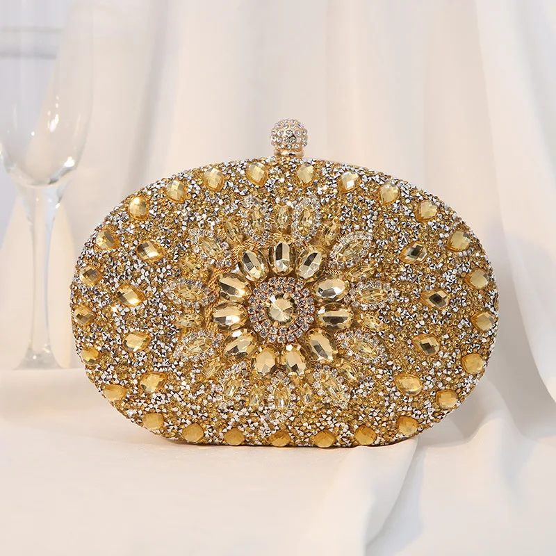 Rhinestone Beaded Clutch Evening Bag Women Wedding Party Purse Evening Banquet Bag European Exquisite Bridal Purse