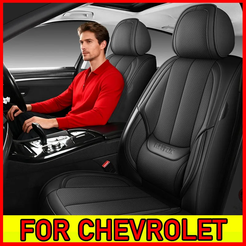 

Чехол на автомобильное сиденье для CHEVROLET, дышащий, из искусственной кожи, водонепроницаемый, износостойкий, мягкий и однотонный, с полной оберткой на талии, чехол на 5-местное сиденье