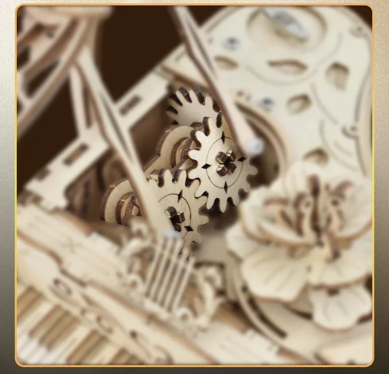 3D Holzpuzzle Spieluhr Klavier-Modellbausatz DIY Montage Musikinstrument Bausätze Heimdekoration Bastelgeschenk für Erwachsene und Jugendliche – Detail 21