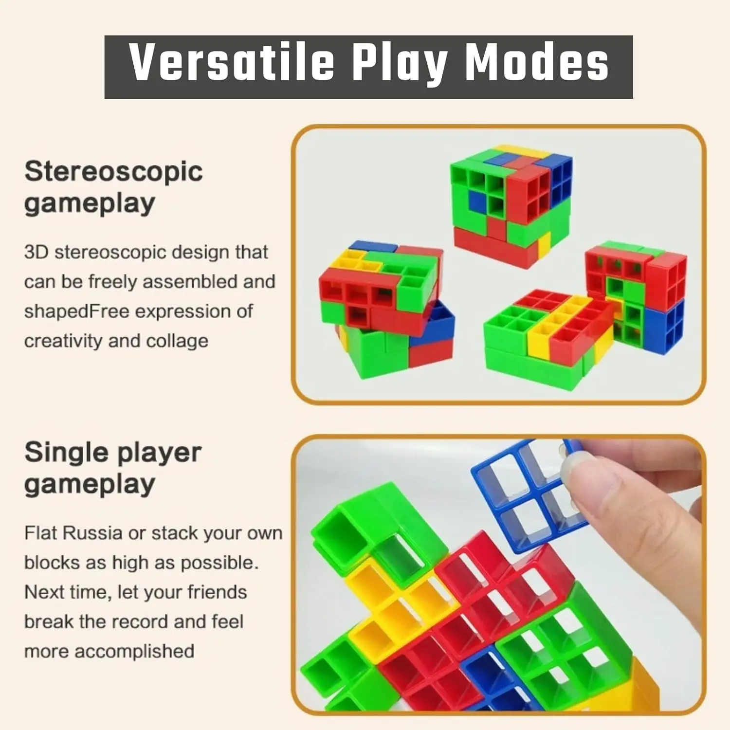 Jogo Tower Stack 32PCS com 22 cartas de jogo |   Blocos de construção de equilíbrio para crianças e adultos |   Jogos de tabuleiro para festas familiares, ecológicos