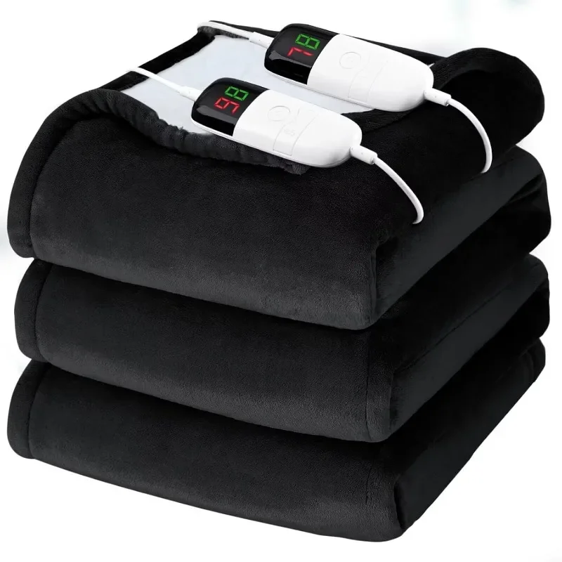 

-Heated Electric Blanket King Size - 90" X 108" Heating Blanket With Dual Control, 10 Heating Levels & 8 Hours Auto