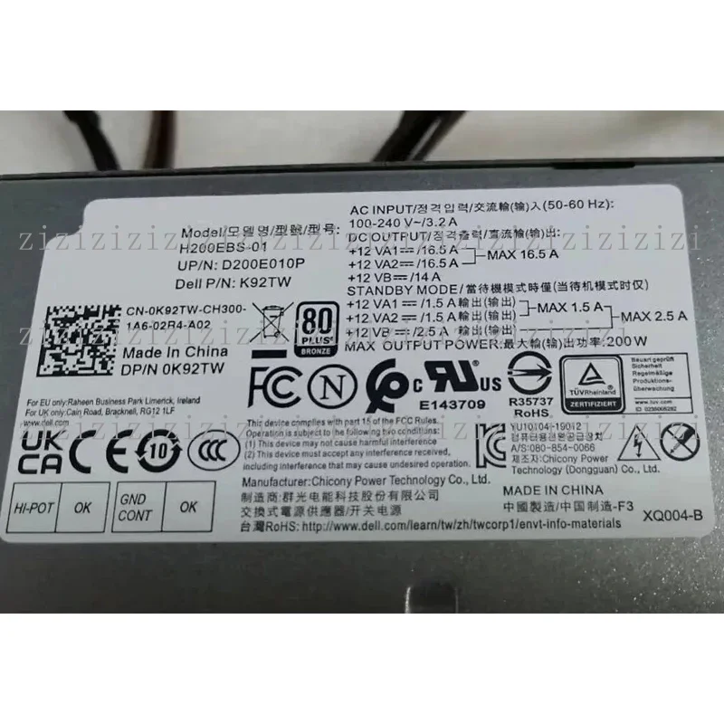 Nowy zasilacz 200W do DELL Optiplex 3080 5080 7080 5090 7090 SFF, adapter H200EBS-01 L200EBS-01 H200EPS-01 K92TW 5TVM5 52C2P. — zdjęcie produktu 2
