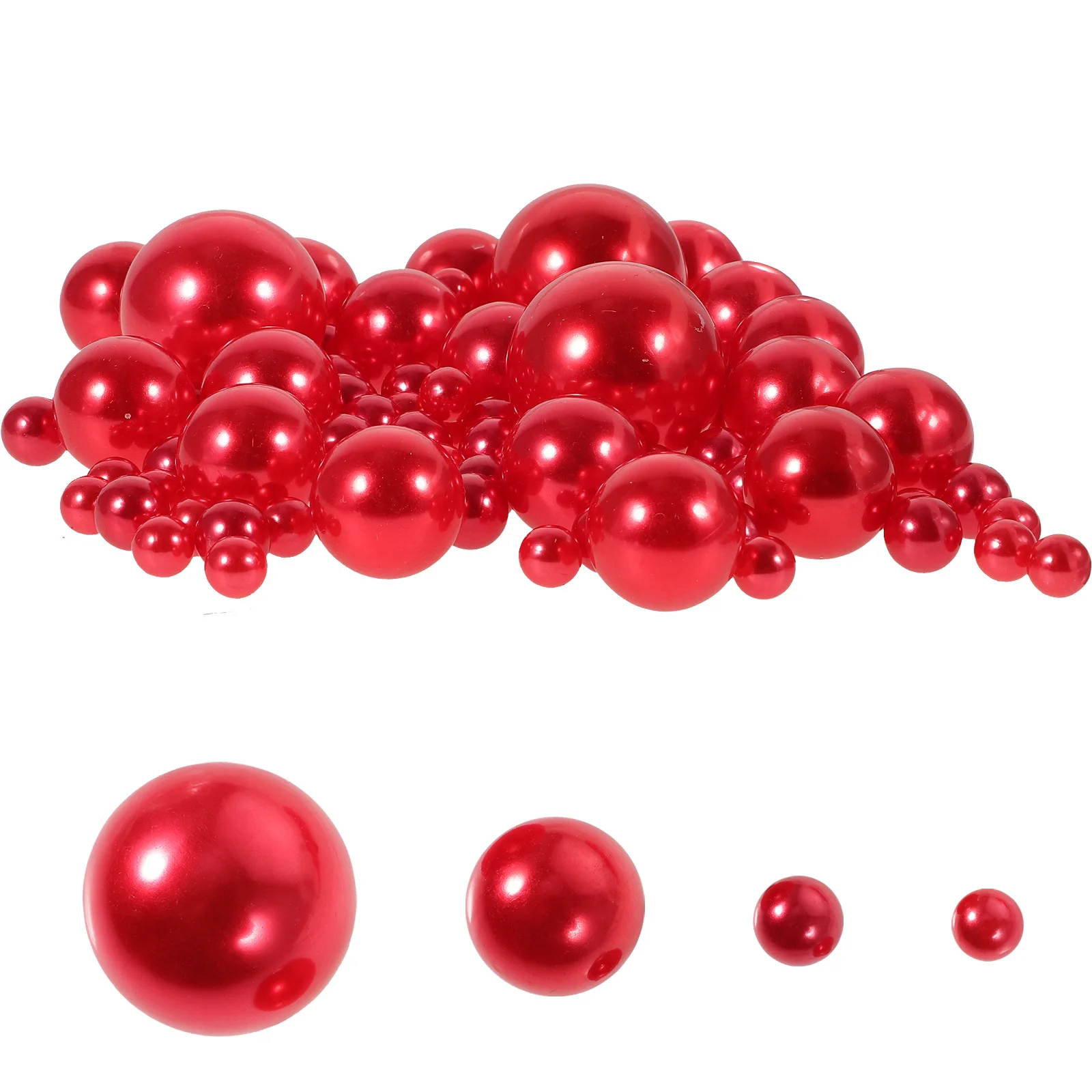 

125 Pcs Pearl Vase Decoration Fillers Floating No Hole Beads Artificially Round