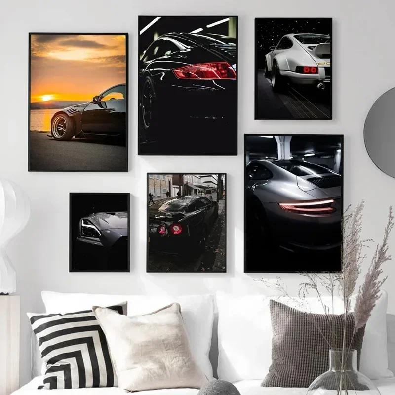 Cool Sport Car Frameless Canvas Painting Decorative Art Printing Poster Image Home Living Room Bedroom Decoration