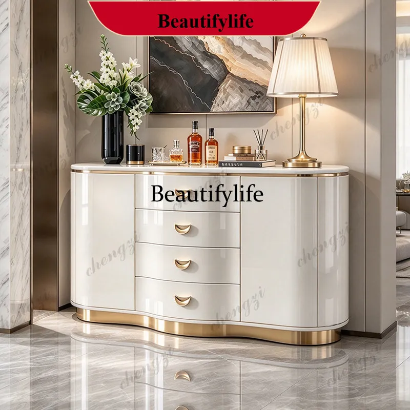 Italian light luxury high-grade paint dining side cabinet living room home storage cabinet modern simple foyer entrance cabinet