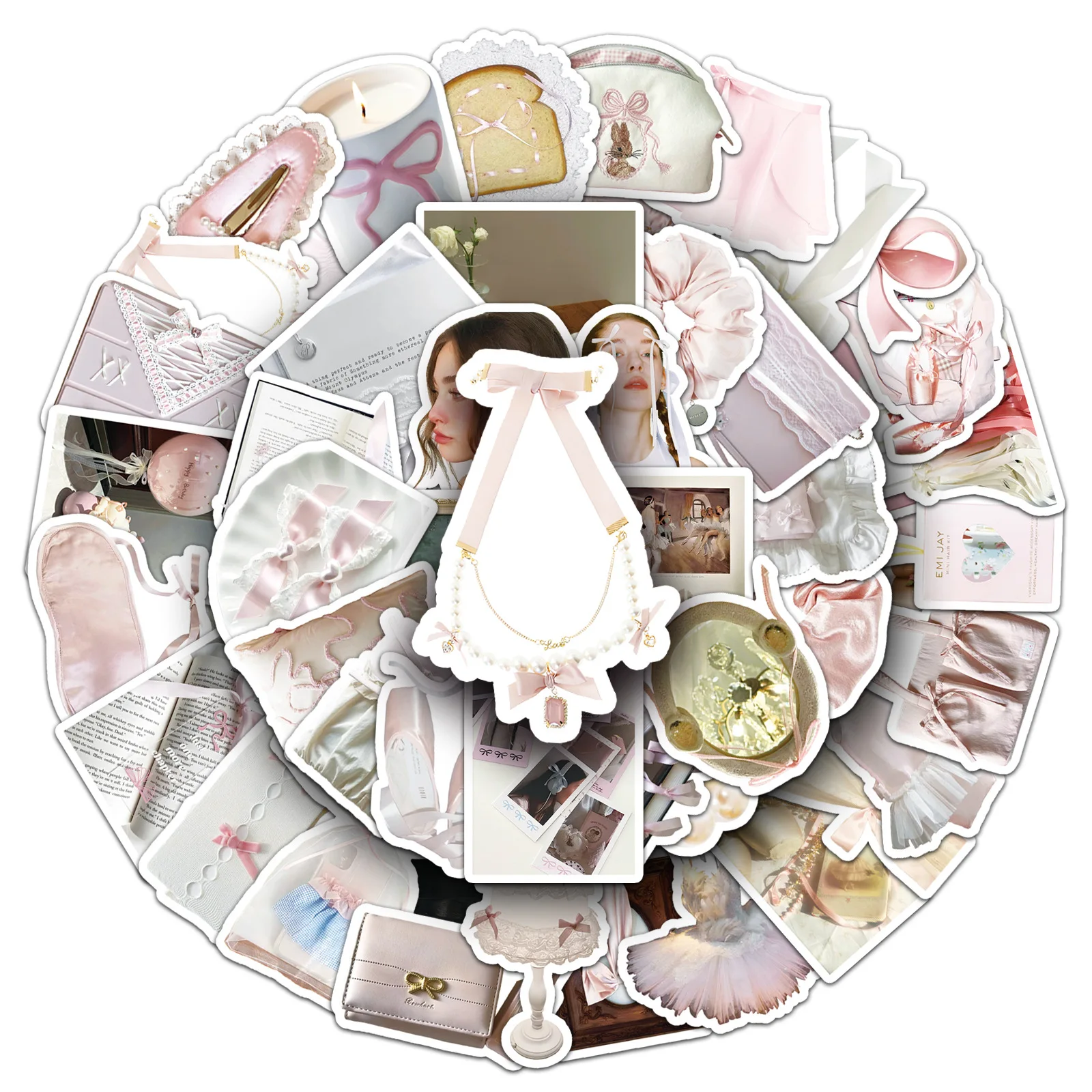 50PCS Ballet Doodle Stickers Cute Vintage Sweet Decals For Phone Cases Planner Journals Laptops Wall DIY Decor