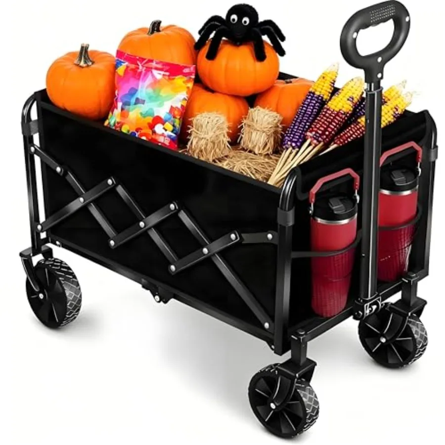 

Складная тележка-вагончик на колесах, грузоподъемность 360 фунтов, с гибкой ручкой, легкая, портативная