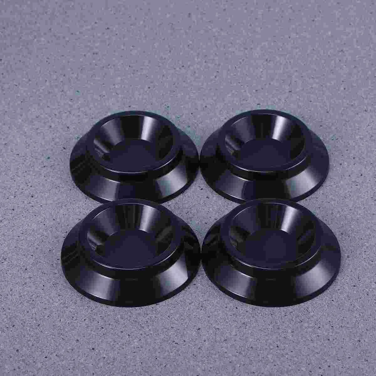 4PC Piano Mats Upright Piano Caster Cups Solid Furniture Piano Caster Cups Non-Slip Anti-Noise (Black)