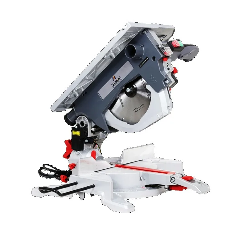 

Промышленная многофункциональная торцовочная пила 8/10 дюймов с поворотным столом 255, горизонтальным двигателем и электрическим приводом для продольной резки