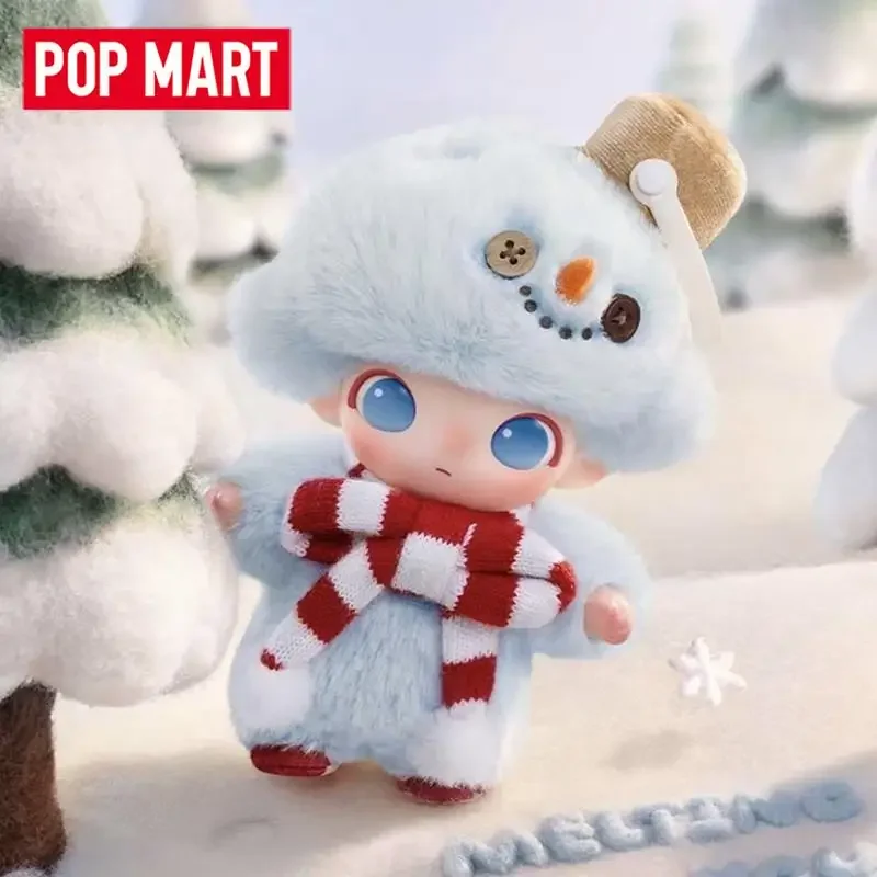 POP MART DIMOO Snowman Series Vinyl Plush Blister Pack Blind Box Guess Bag Original Toys Doll Action Anime Ornaments Collection