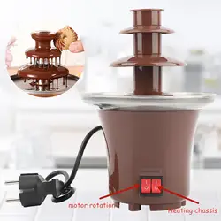 Electirc Chocolate Melt With Heating Fondue Fountain Easy to Assemble DIY Waterfall Hotpot for Nacho Cheese, UK Plug