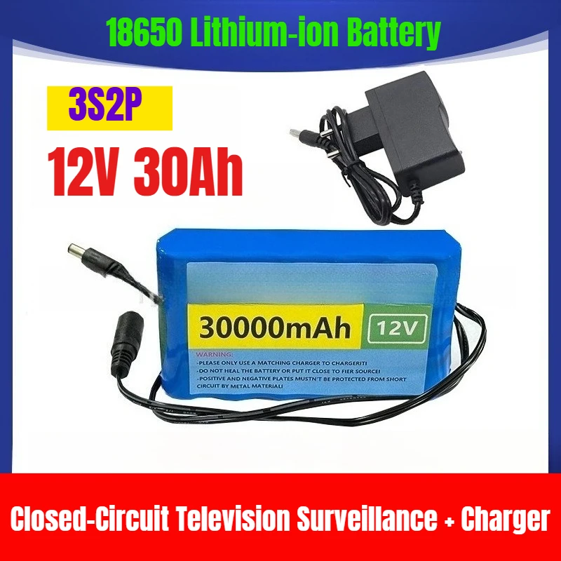 

3S2P 12V 30Ah 18650 Lithium-ion Battery for Closed-Circuit Television Surveillance + Charger