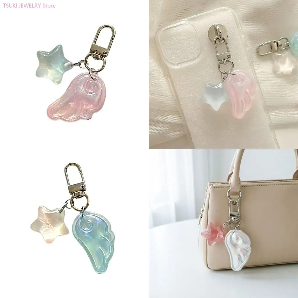 

62KE Mini Holder With Wing Lovely Handmade Look Great For Backpack Zipper Pull Or Diary Lock 6cm Length
